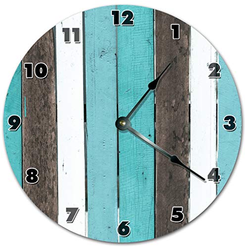Reloj de pared analógico rústico de 10.5 pulgadas miniatura 1