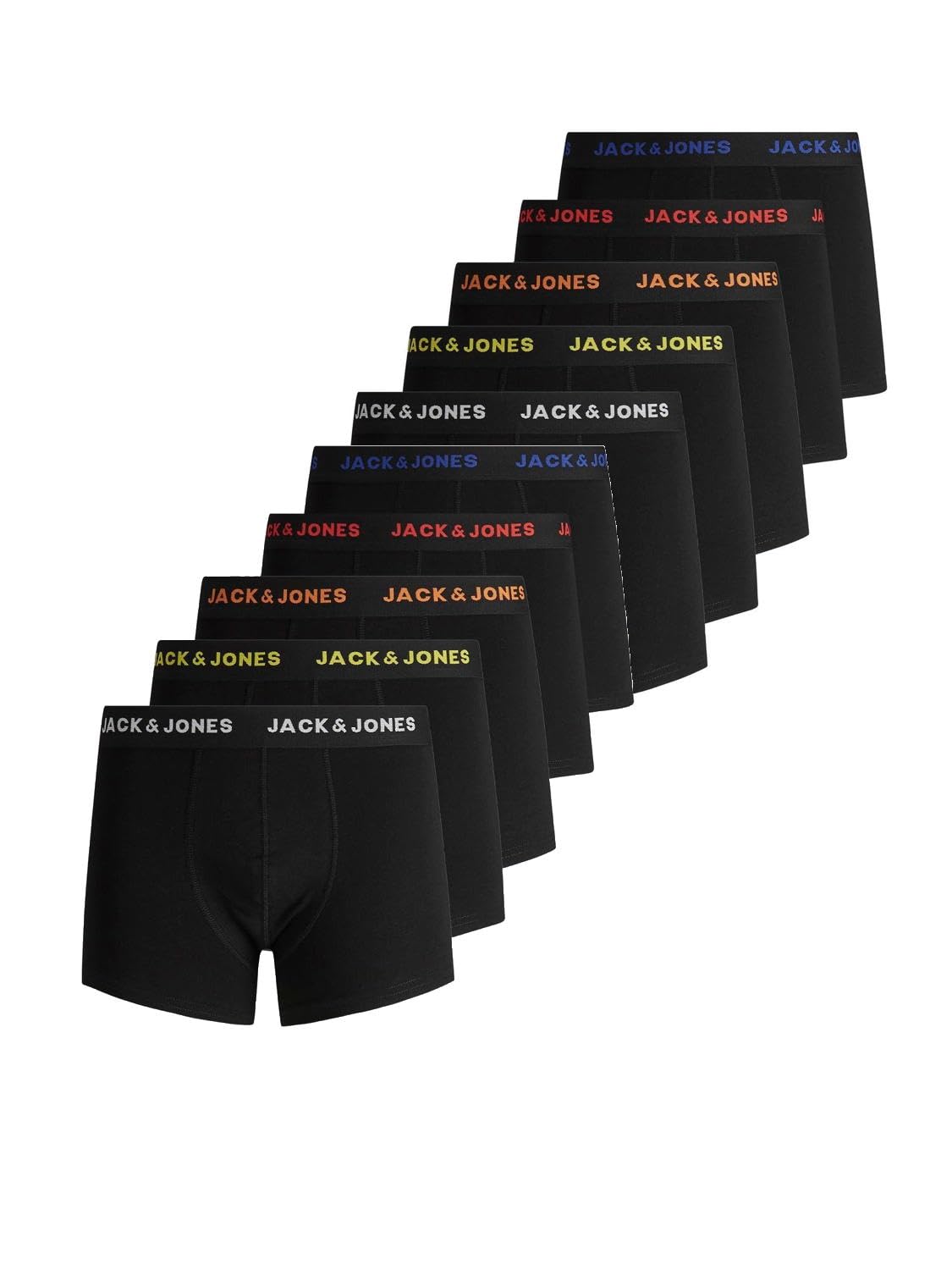 JACK & JONES Herren Boxershorts (10er Pack), Farbe:Schwarz, Größe:XL