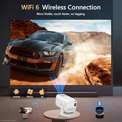 Image of Thunder Pro Smart Projector | Native 1080p Full HD, 4K Supported | Auto Focus | Android 13 | WiFi 6 & Bluetooth | Built-in Speaker | 1GB RAM + 8GB Storage | Home Theater | 2-Year Warranty