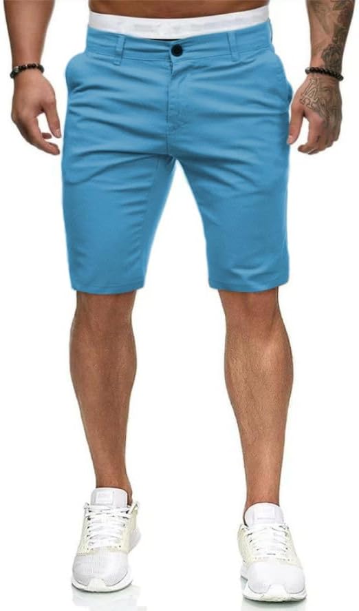 HUNGSON Men's Casual Shorts Lightweight Golf Shorts with 4 Pockets Stretch Quick Dry Comfy Work Shorts