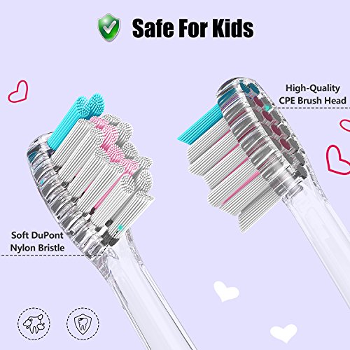 Dada-Tech Kids Electric Toothbrush Toddler Sonic Battery Powered Rainbow Light Up Vibrating Tooth Brush With 2 Minutes Timer For Children Boys Girls Ages 2+ Years Old, 3 Soft Brush Heads (Pink) #TOP5