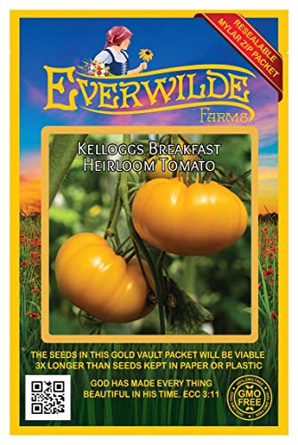 Everwilde Farms - 50 Kellogg's Breakfast Heirloom Tomato Seeds - Gold Vault...
