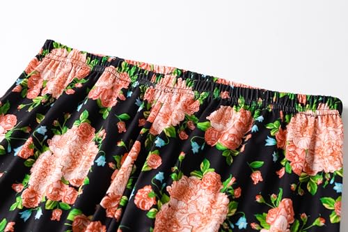 Image of Vozanet Women's V Neck Sexy Pajamas Capri Sets Mexican Style Floral Sleepwear 2PCS Totem Casual Nighty Plus Size M to 5XL