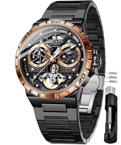 Montre automatique pour homme OUPINKE mécanique et étanche avec cadran dateur