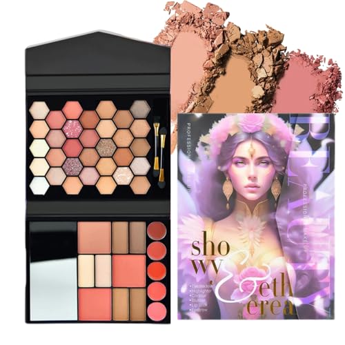 Paleta De Sombras De Ojos,46 Colores Bronceador Impermeable - Paleta De Maquillaje,Para Mujeres Niñas Adolescentes Todos Los Días Fiesta Viaje Uso Diario Ocasiones Especiales