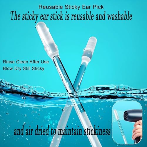 Image of (48 PCS) Ear wax Cleaner Stick - Ear Swabs Pick Reusable Ear Cleaner Soft Silicone Ear Pick For Ear Wax Removal Tool, Ear Pick For Ear Cleaning, Ear Buds Catcher For Older Adult Kid (48Pcs)