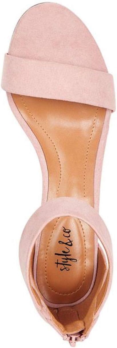 Style & Co. Womens Paycee Faux Suede Ankle Strap Pumps Pink 11 Medium (B,M)