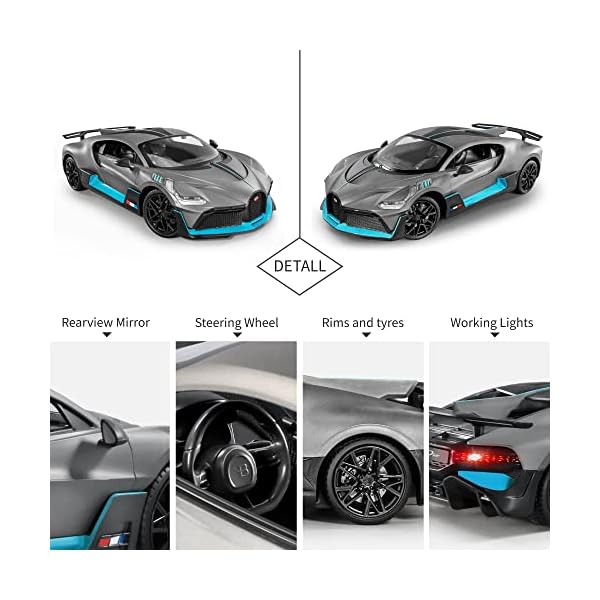 MIEBELY Ferngesteuertes Auto Bugatti Divo 1:16 RC Car - Lizenziertes Design, viele Details, inkl. Licht & Lithium-Akku - Geschenkideen für Kinder & Erwachsene, zu Weihnachten, Geburtstag – Bild 5