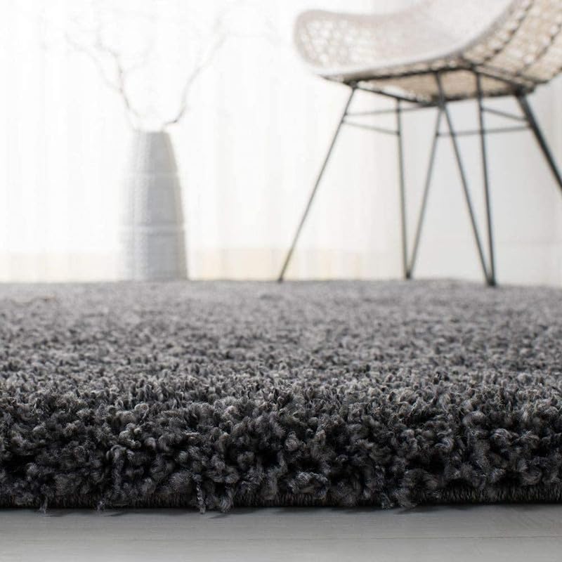 Image of TRANQUIL Polyester Fluffy Fur Rug Shaggy Modern Carpet for Living Room, Bedroom, Guest Room, Kids Room (6x9 Feet, Grey)