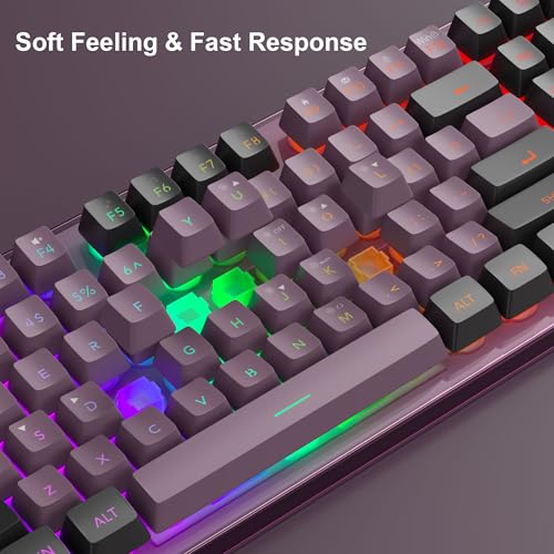 Image of Gaming Keyboard and Mouse Combo, K1 RGB LED Backlit Keyboard with 104 Keys, Gaming Keyboard for PC /Laptop (Currant)
