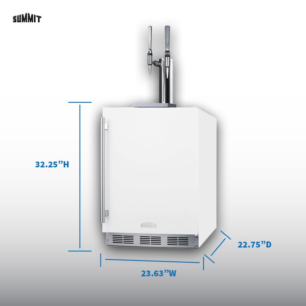 Summit 24" Nitro Cold Brew Kegerator, Dual Stout Style Tap Kit, ADA Compliant, Stainless Steel- Sbc58blbiadancftwin on Fridge.com - View 3