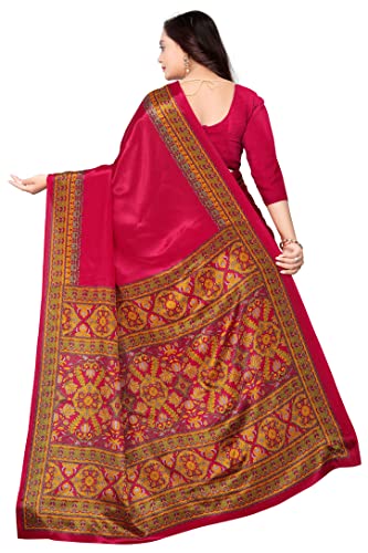 Image of Jaanvi Fashion Women's Pure Crepe Silk Printed Saree With Blouse Piece