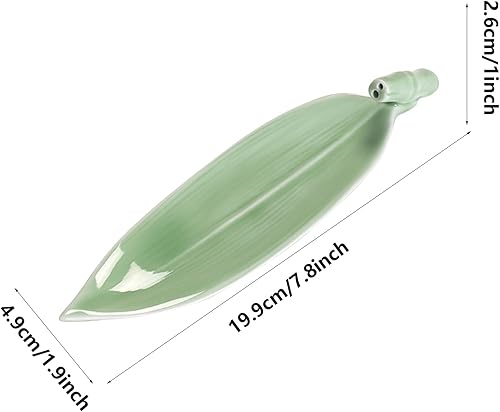 Miniatura 7 de Soporte de incienso de cerámica de hojas, moderno atrapa cenizas o insense para decoraciones de mesa, soporte para incienso volador anticenizas,