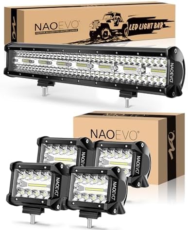 Amazon.com: NAOEVO 4 inch Led Light Bar and 20 inch LED Light Bar Combo ...