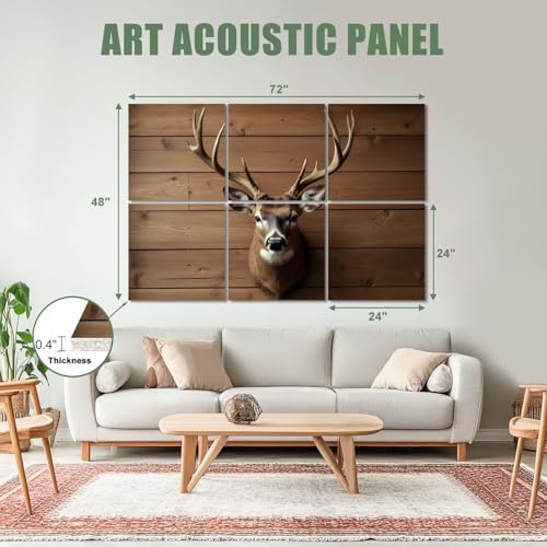 Paneles acústicos artísticos autoadhesivos 6 piezas 72"x48" de poliéster para decoración y absorción de sonido miniatura 2