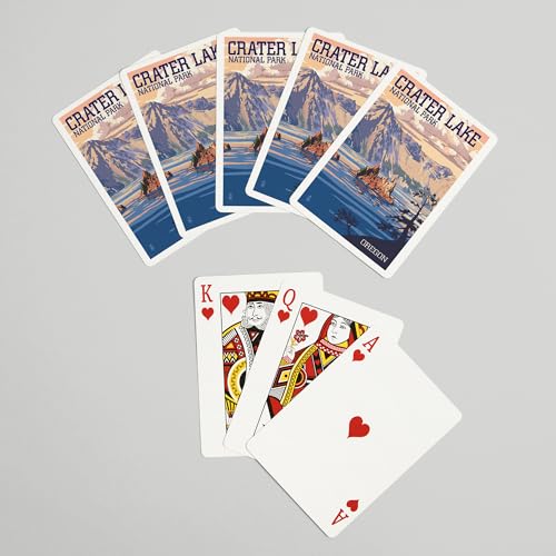Baraja de 52 cartas poker Lantern Press Crater Lake miniatura 7