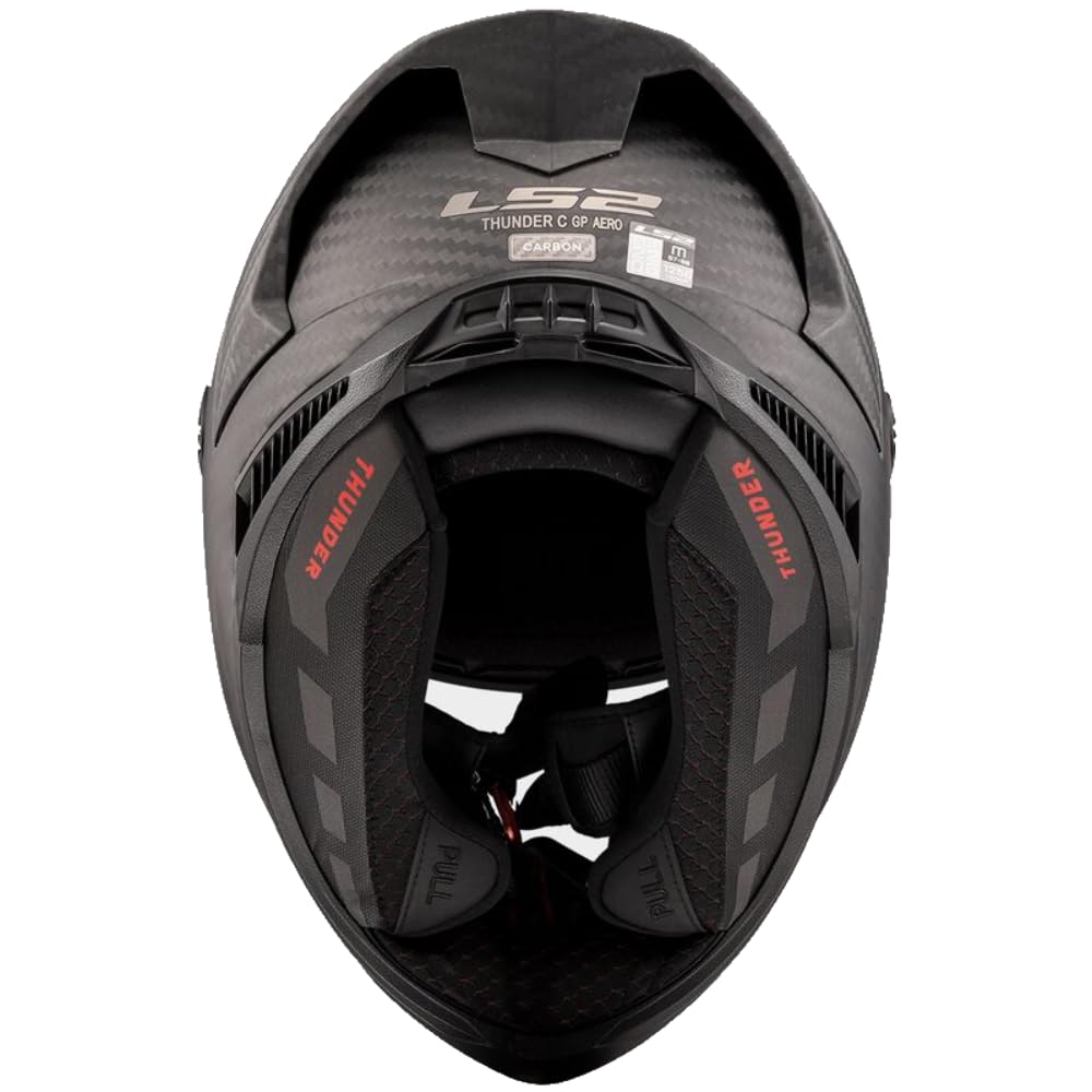 LS2, Casco Moto Integral THUNDER CARBON GP AERO Matt Carbon, M | Antiempañamiento