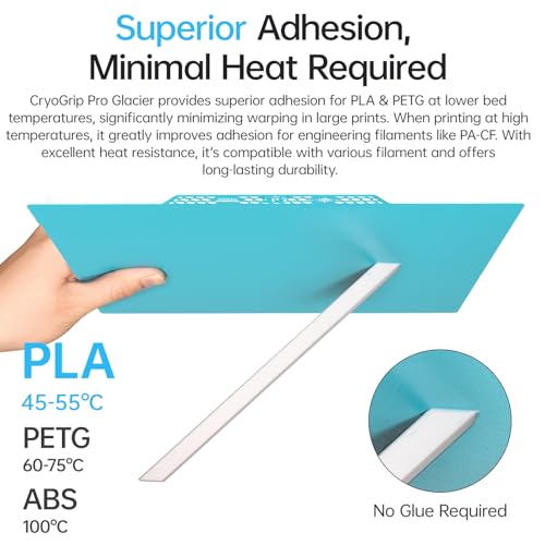 Image of BIQU CryoGrip Pro Glacier Build Plate for Voron 350 3D Printers | Double-Sided Fine Textured Spring Steel Sheet, Firm Adhesion, 356 x 356mm, 1 Piece
