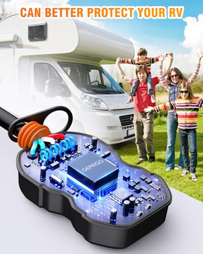 Image of GEARGO 𝟑𝐭𝐡-𝐆𝐞𝐧 RV Surge Protectors 30 Amp, 𝐋𝐚𝐭𝐞𝐬𝐭 RV Circuit Analyzer, IP68 Surge Voltage Protection, RV Adapter Plug for Camper (Orange)