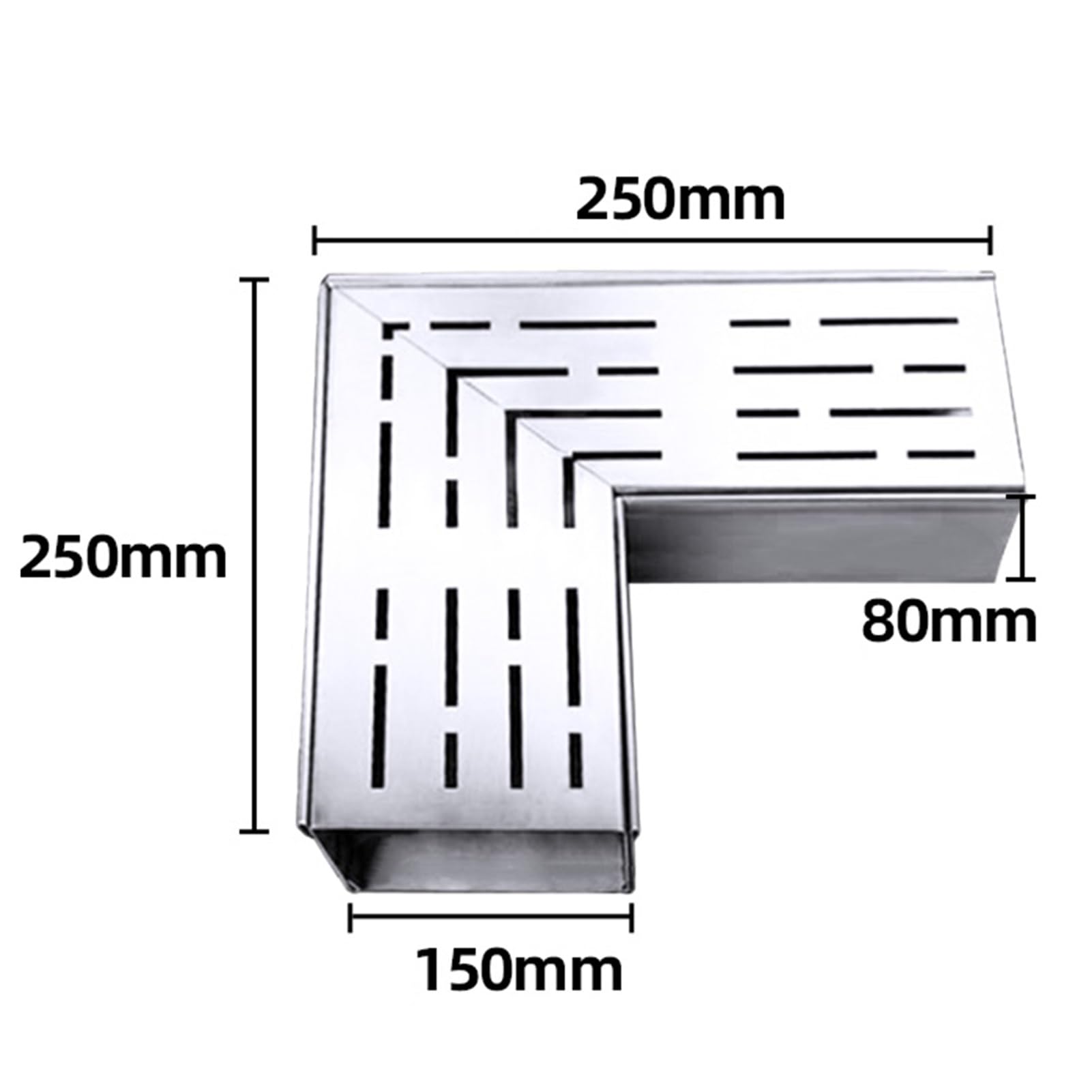 Sistema di drenaggio a canale in acciaio inossidabile per vialetto e patio 25x15x8cm soluzione di drenaggio della fossa per la gestione dell'acqua esterna