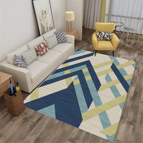 Tapis extra plat anti dérapant bleu 140x200cm pour éviter les chutes - 2