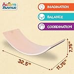 Acorn Avenue Non Slip Balance Board, 35 Inch Non Slip Felt Rocker Board Durable Wood, Kids Toddler Open Ended Learning Toy, Yoga Curvy Board - Image 5