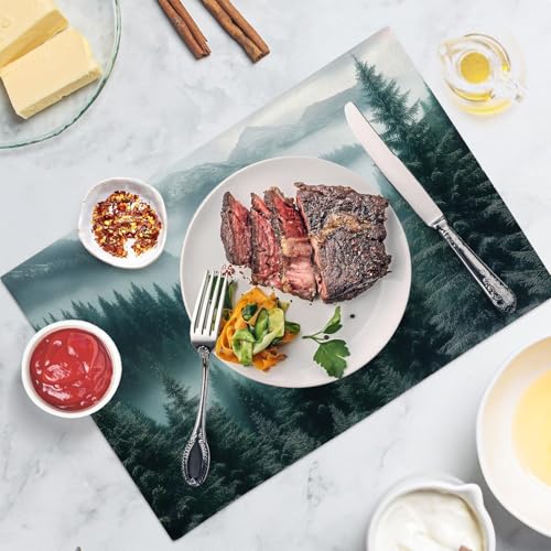 Set de table lavable coton et lin Brume Canopée lot de 8 - 3
