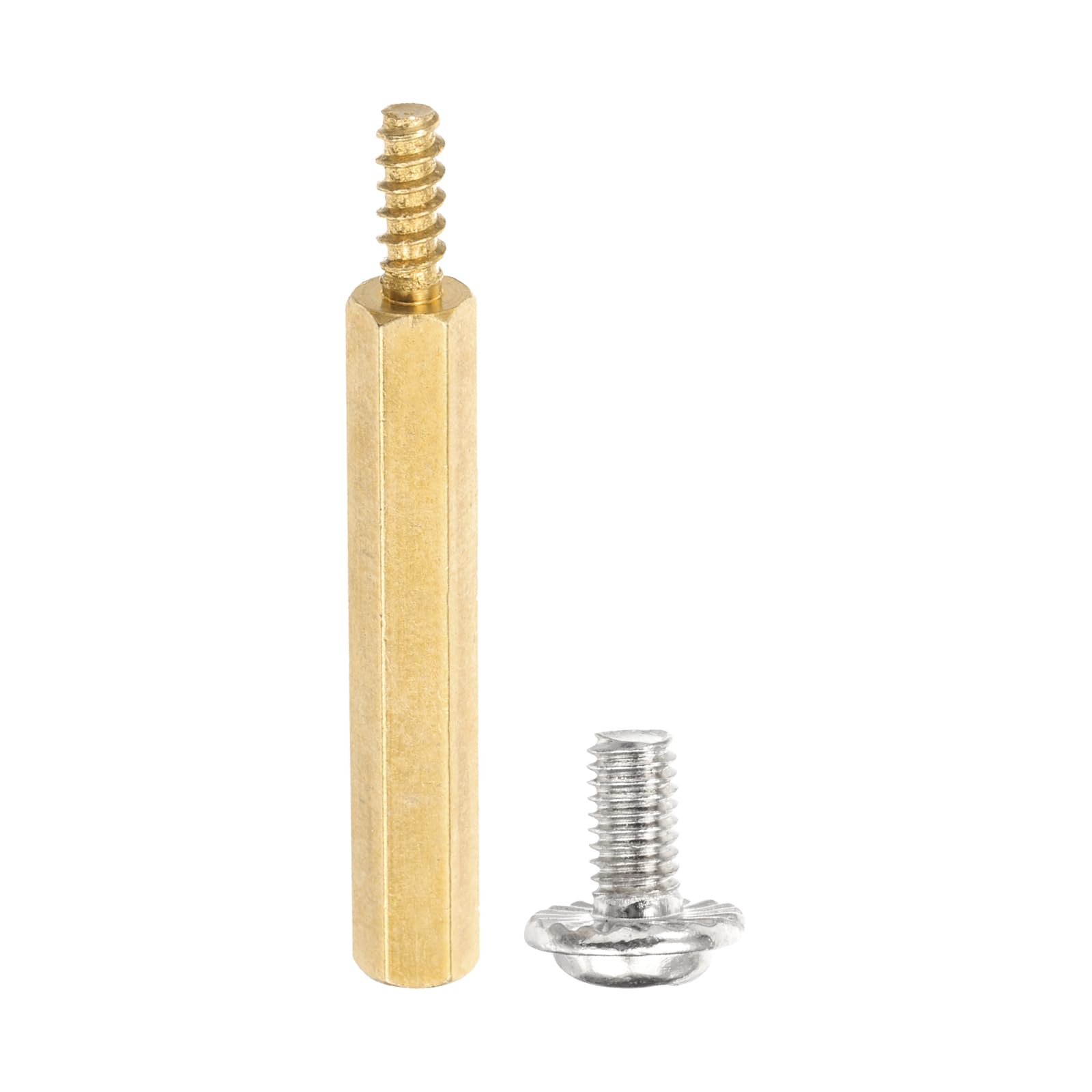 PATIKIL 24 Set M3 Hex Standoffs Brass, M3 x 30mm + 8mm Studs Male to Female Motherboard Standoffs Spacers Pillars, Gold, with Screw