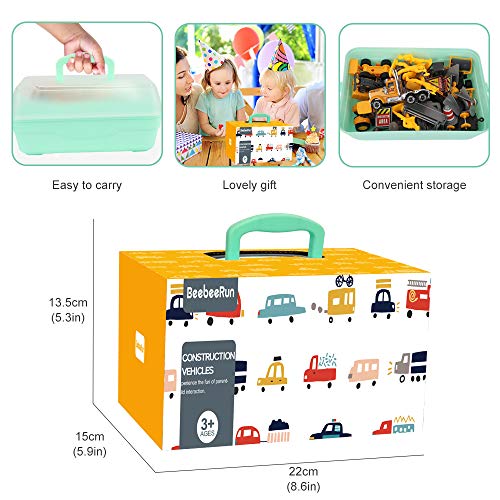 BeebeeRun Construction Vehicles Toys Set with Play Mat,44PCS Alloy Metal Trucks Car Play Set for Kids,Toy Trucks for 2 3 4 Year Old Boys,Gifts Boxed - Thumbnail 7