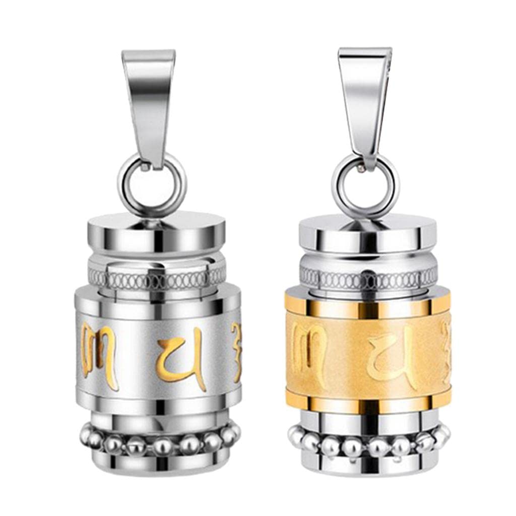 Titanium Steel Buddhism Shurangama Mantra Pendants Charms Necklace Silver-image-43