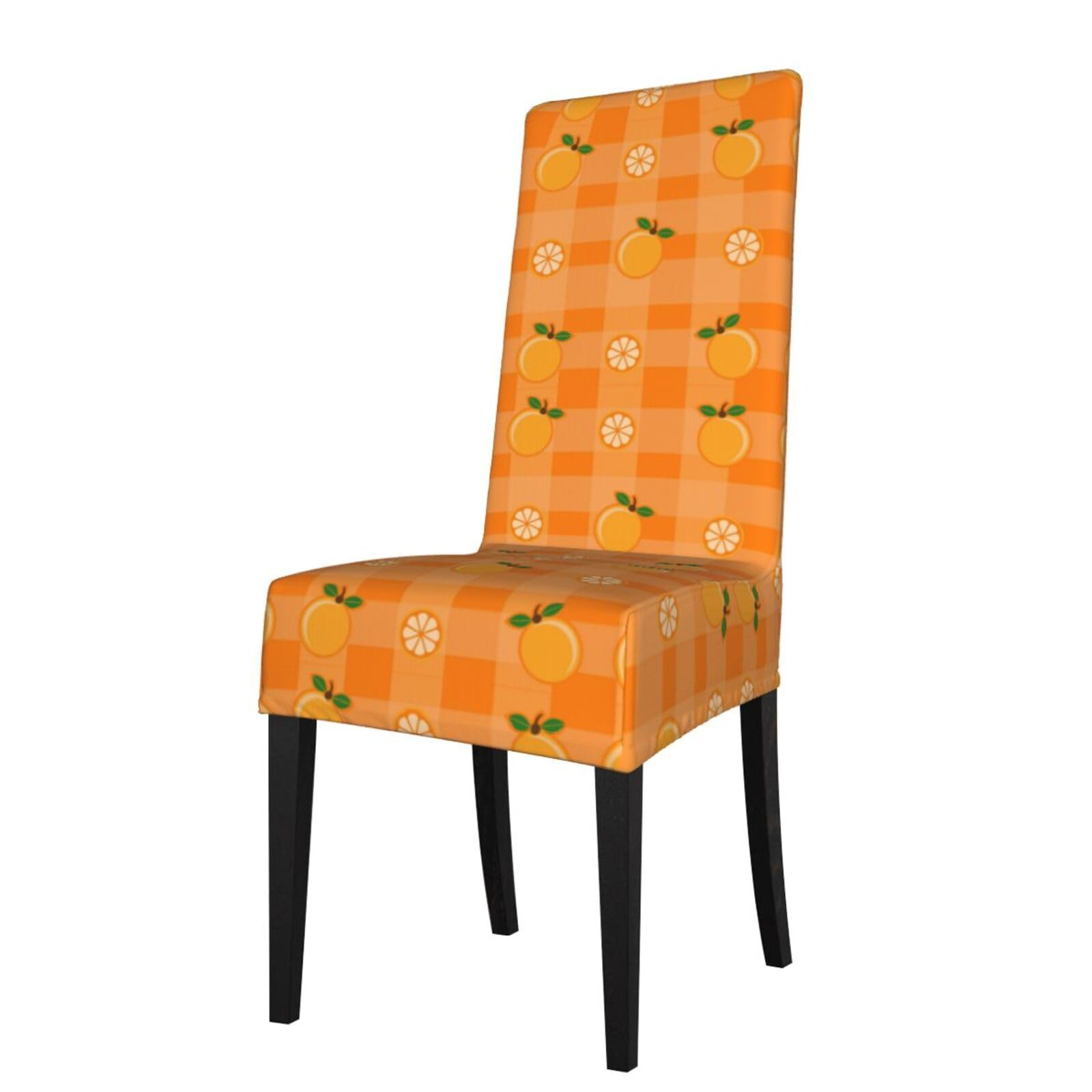 LKYMOH Orange And Orange Leaves, Chair Covers Stretch Chair Slipcovers for Dining Room, for Party Pet Protection Universal Fit Soft Polyester
