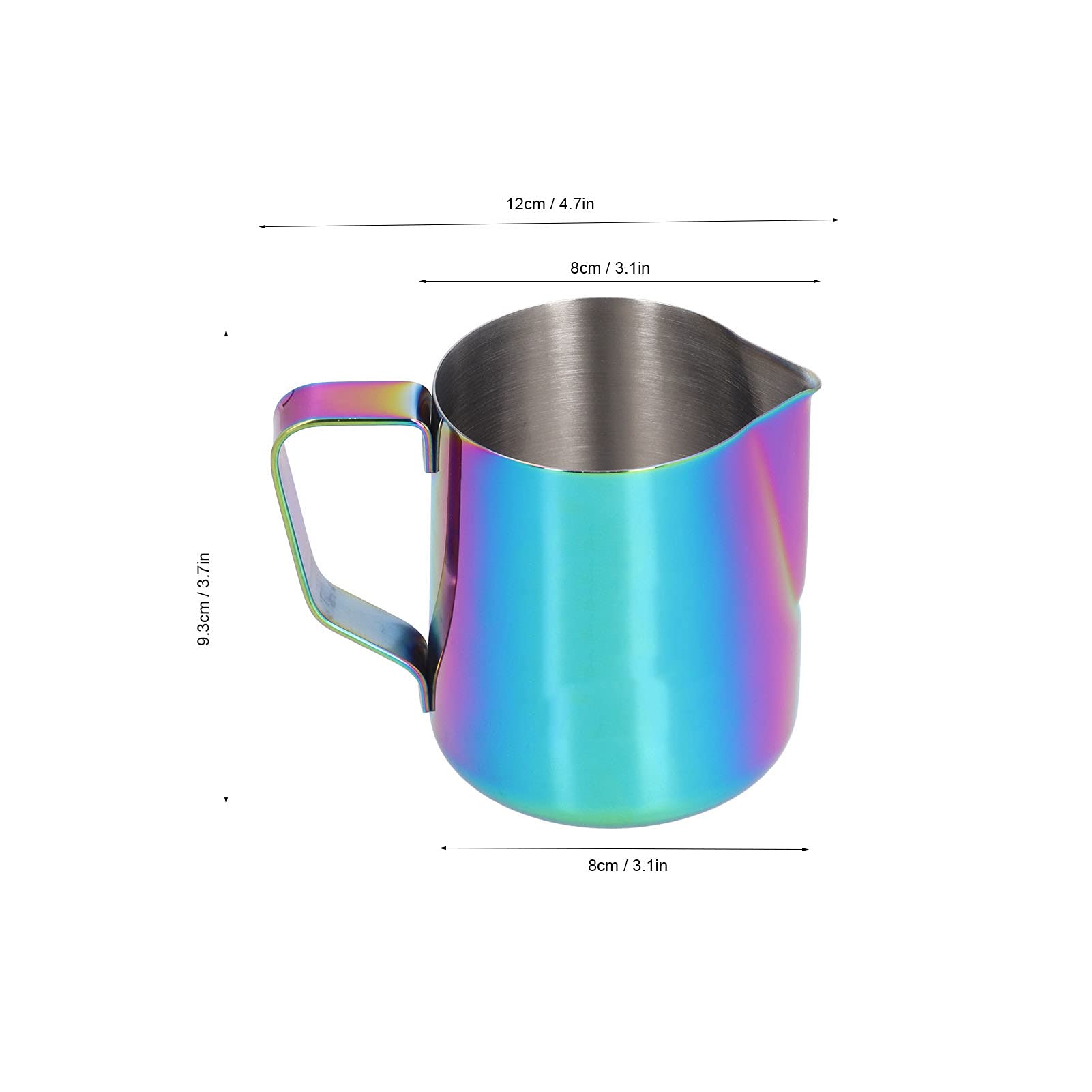Stainless Steel Milk Frothing Pitcher, Coffee Frothing Cup with Inner Scale Milk Frother Steamer Jug for Espressos Coffee Cappuccino Latte Art