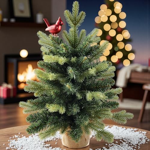 1.45FT Unlit Artificial Holiday Christmas Tree No Lights, Hinged Spruce Branch Tips for Home...