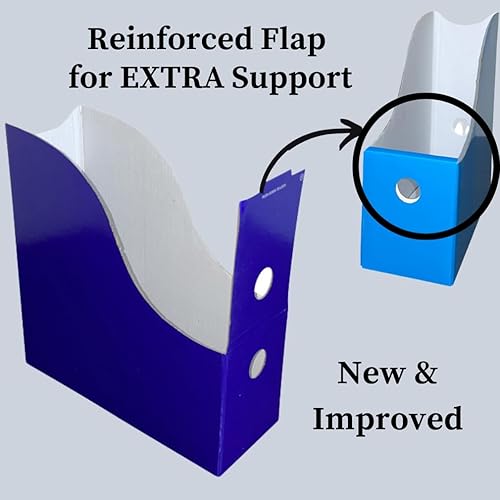 Miniatura 2 de Evelots Organizador de archivos de revista (paquete de 12) mejorado plegable frontal, extra estable, 6 colores