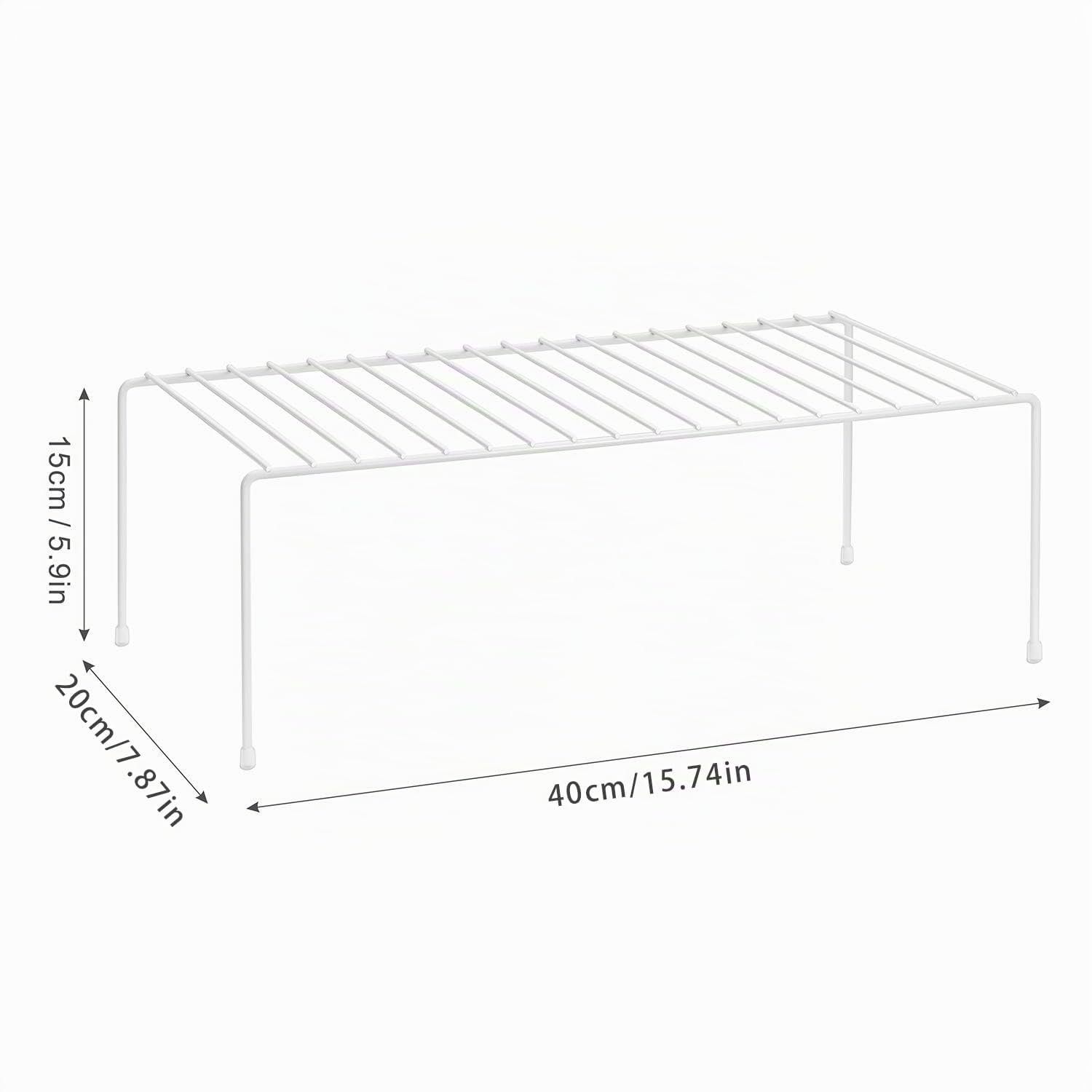 QIWODE Organizer per armadio da cucina, per casa e cucina, in metallo, per armadi da cucina, banconi, dispensa, cibo e utensili, Bianco(confezione da 2)