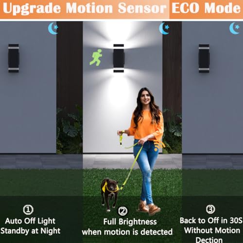 Image of rosykite Motion Sensor Outdoor Wall Lights, Dusk to Dawn Up Down LED