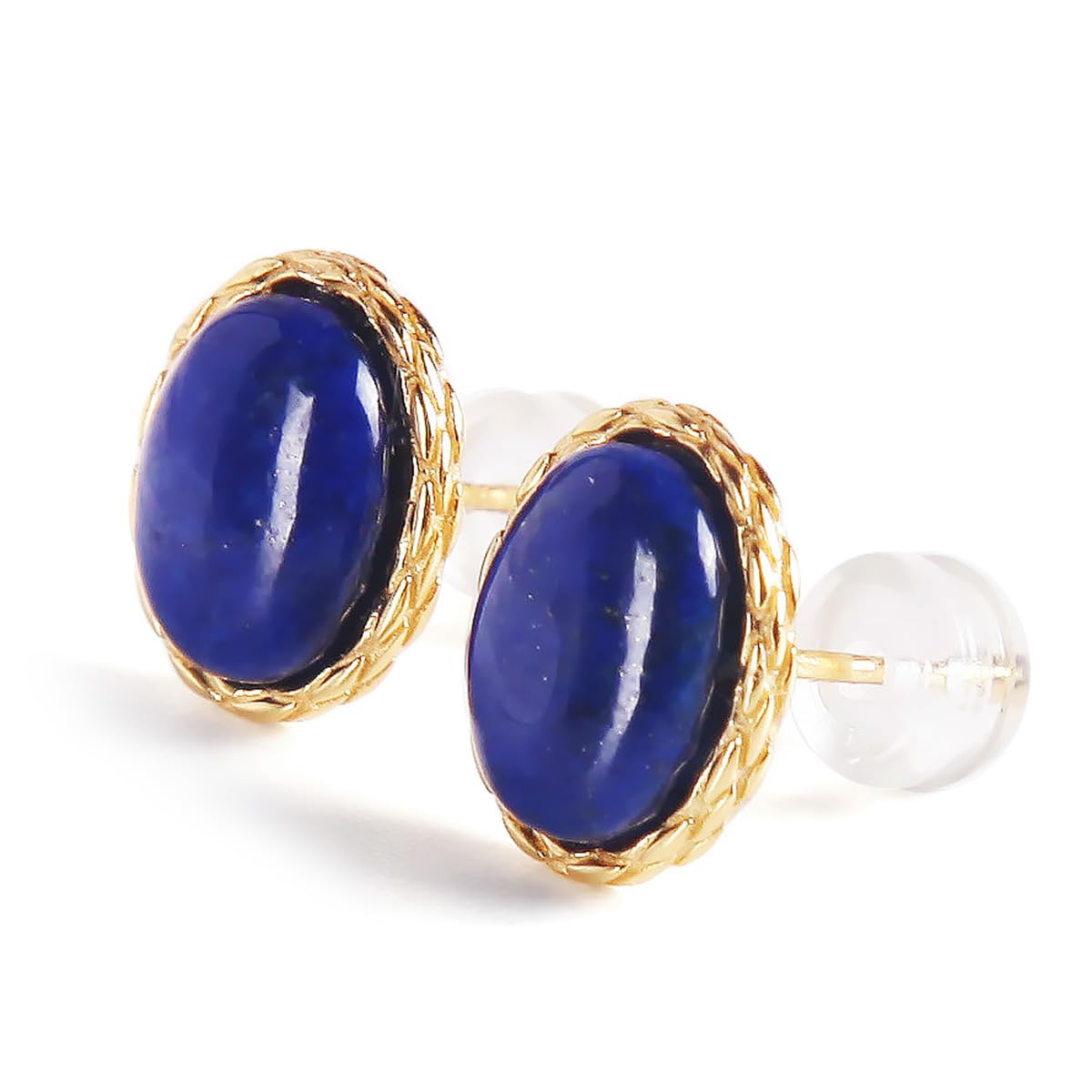 Natural blue lapis lazuli genuine 925 sterling silver stud Earrings for women