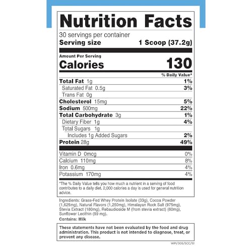 Image of Transparent Labs 100% Grass-Fed Whey Protein Isolate Powder a Salted Chocolate Caramel (2.46 lbs. /30 Servings)