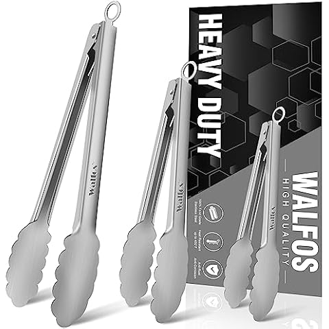 Walfos All Metal Kitchen Tongs Set Cover