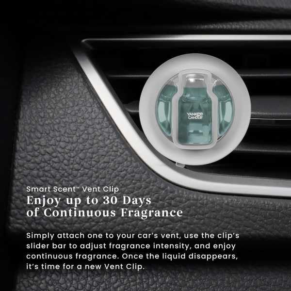 Image of Yankee Candle Smart Scent Vent Clip Car Air Freshener, Adjustable Fragrance Strength, Long Lasting Odor Neutralizing Car Fragrance, Bahama Breeze (Pack of 4)