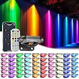 MIMIRGB Outdoor Deck Lights,60 Pack Multicolor RGB IC Permanent Outdoor Light with 4000K White Light,IP67 Smart Fence Lights with Remote App Control,Christmas Light for Holiday Lighting,Wired 100ft