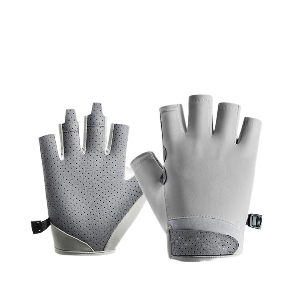 Hielo Seda Fina Sin Dedos Fitness Correr Bicicleta Ciclismo Guantes Deportes al Aire Libre Guantes