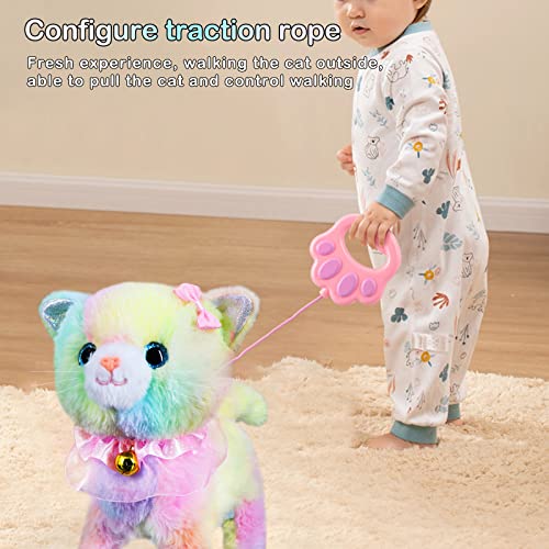 Bilinott Interactive Remote Control Electronic Plush Cat Toy - Walks, Barks, And Plays Dress Up - Realistic Stuffed Animal For Girls, Kids - Age 3 4 5+ - Best Gift (Cat-Colourful) #TOP5
