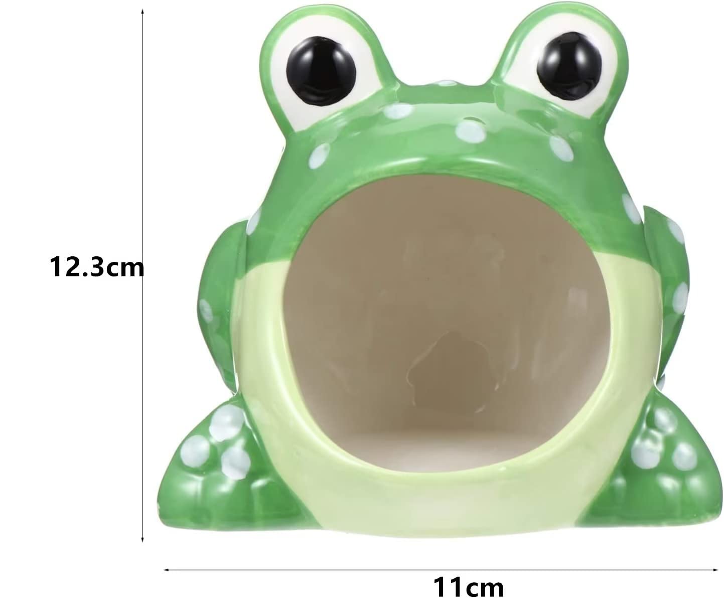 Cartone animato piccolo animale domestico in ceramica criceto nido critter bagno rana a forma di gabbia accessori in ceramica per nano, criceti, gerbilli, piccoli animali, verde