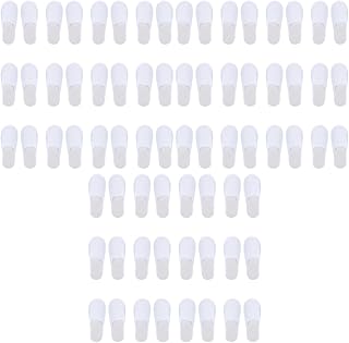 Lurrose Chinelos de spa, 36 pares de chinelos descartáveis unissex antiderrapantes chinelos de viagem de dedo fechado chinelos de hotel para uso de hóspedes de hotel, casa e hóspedes, branco