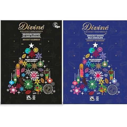 Divine Chocolate - Dark and Milk Chocolate Advent Calendars Cover