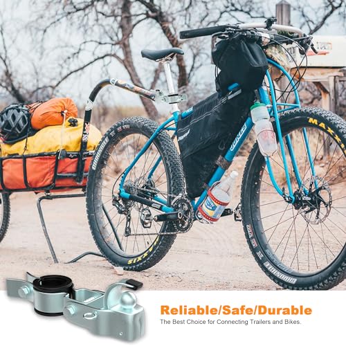 Image of Trailer Hitch for Bicycle, Cargo Trailer Coupling, Durable Steel Material, Suitable for Ordinary Bicycle Seat Post, for Grocery /Camping Transportation