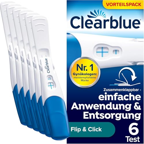 Clearblue Schwangerschaftstest Flip & Click Vorteilspack Zusammenklappbar - einfache Anwendung 6 Tests