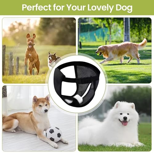 MUNSKT 3 Pack Hunde Läufigkeit Unterhose Hunde Windeln mit 9 Damenbinden Waschbare Schutzhöschen Verstellbare Schutzhose Schwarz (XL)