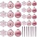 SLEETLY 32-Pack Pink Christmas Tree Ornaments – Shatterproof Plastic Holiday Decoration Set with 3.15” & 2.36” Glitter Balls, Icicles, and Snowflakes for Xmas Tree Decor